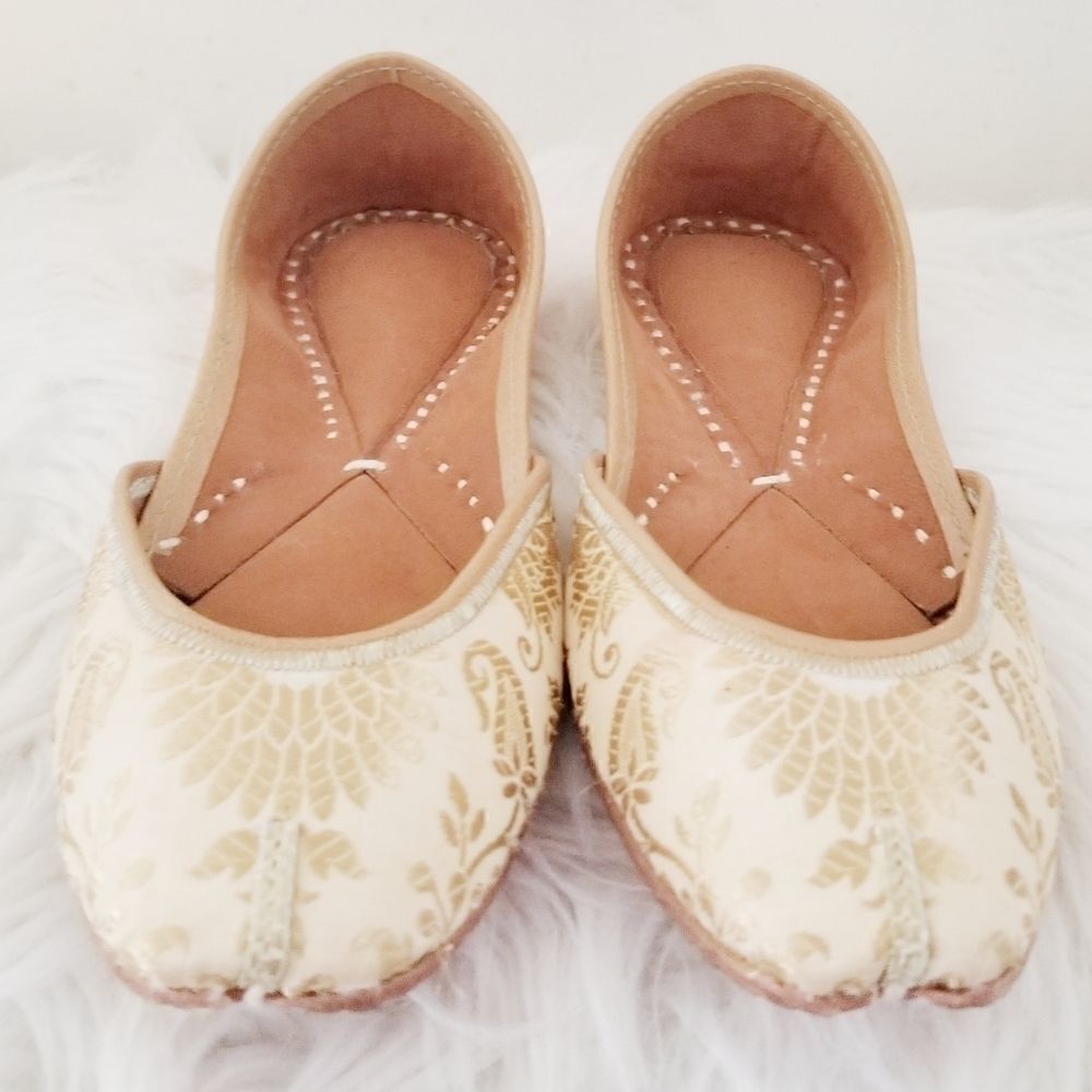 Hand sewn ballet shoe with India or Asian inspired
